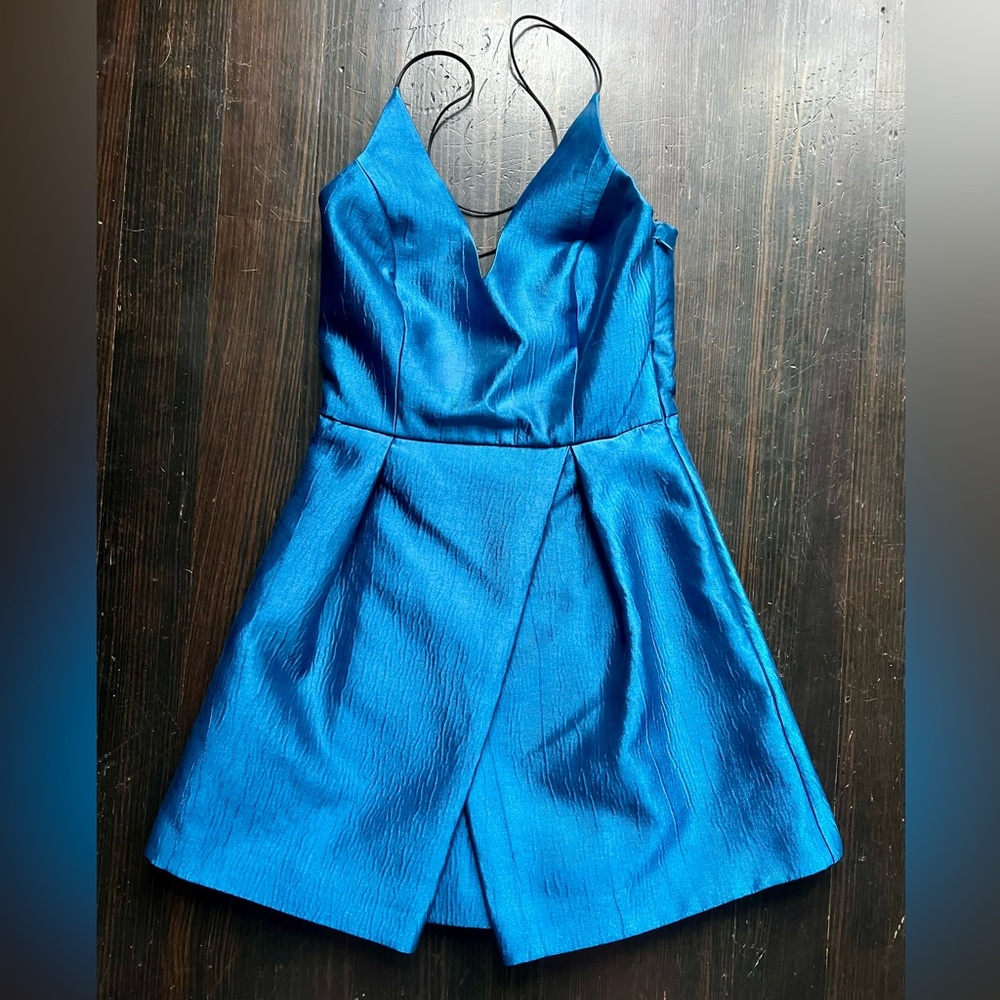 Topshop blue shiny mini dress